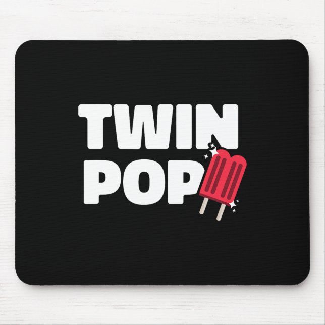 Pop Fathers Day Dad Of Twins  Mouse Mat (Front)