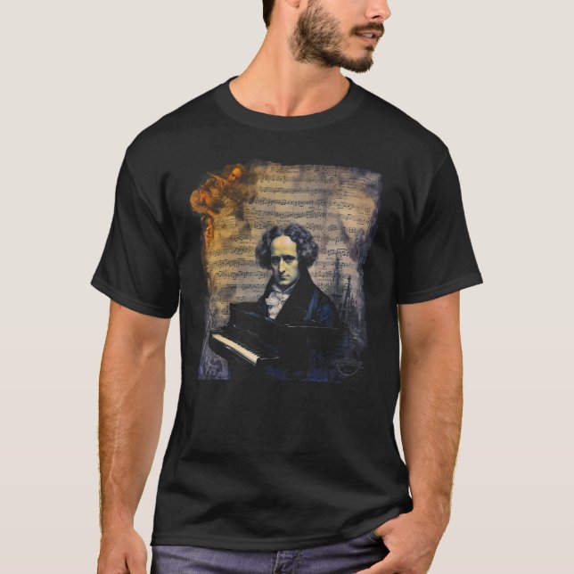 Pop Felix Mendelssohn Pianist T-Shirt (Front)
