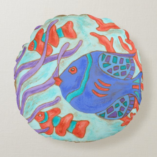 Pop Fish Round Cushion (Front)