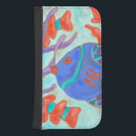 Pop Fish Samsung S4 Wallet Case<br><div class="desc">Swim under the sea with this beautiful water coloured fish. This painting by Nancy Slocum captures the beautiful water life under seas. It captures the multi-coloured fish with surrounded by wild kelp as they swiftly swim through. Get your beautiful fishes today on your next Zazzle product.</div>