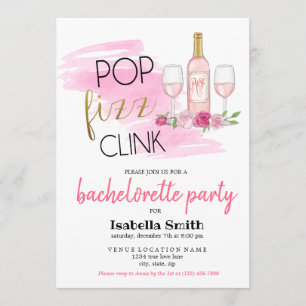 POP. FIZZ. CLINK. Bachelorette Party Invitation