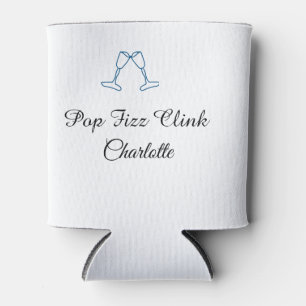 Pop fizz clink blue champagne bottle new year can cooler