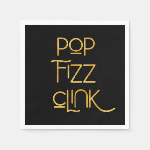 Pop Fizz Clink Elegant Typography Napkin