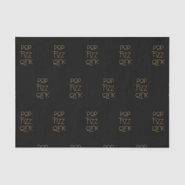 Pop Fizz Clink Elegant Typography Tissue Paper (Front)