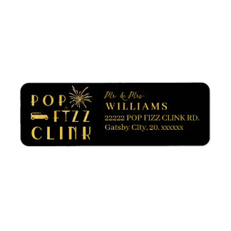 Pop Fizz Clink Gold Typograpy Modern New Years Eve