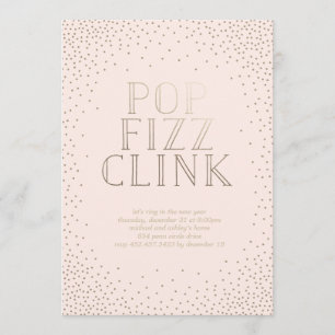 POP FIZZ CLINK holiday party invitation