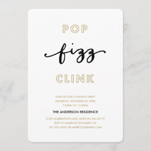 Pop Fizz Clink   Holiday Party Invitation