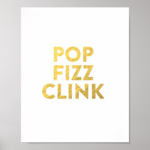 POP FIZZ CLINK New Years Eve Party Bar Cart Sign