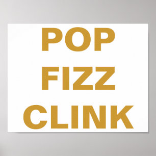 POP FIZZ CLINK Party Bar Cart Sign