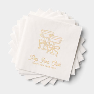 Pop Fizz Clink Personalised Happy New Year Napkins