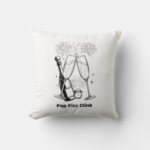 Pop Fizz Clink T-Shirt Luxury New Year Cushion