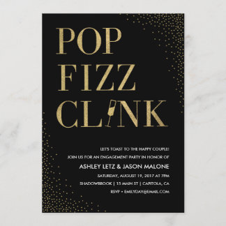 Pop Fizz Clink Wedding Engagement Invitation
