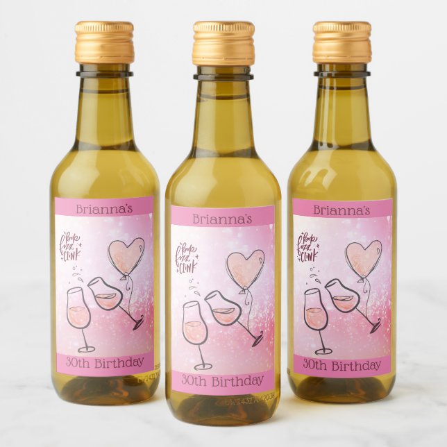 Pop Fizz Clink Wine Glass Sparkling Wine Celebrati Wine Label (Bottles)