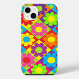 Pop Flower Power Squares iPhone 14 Plus Case