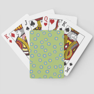 Pop Flowers Florettes blue Playing Cards