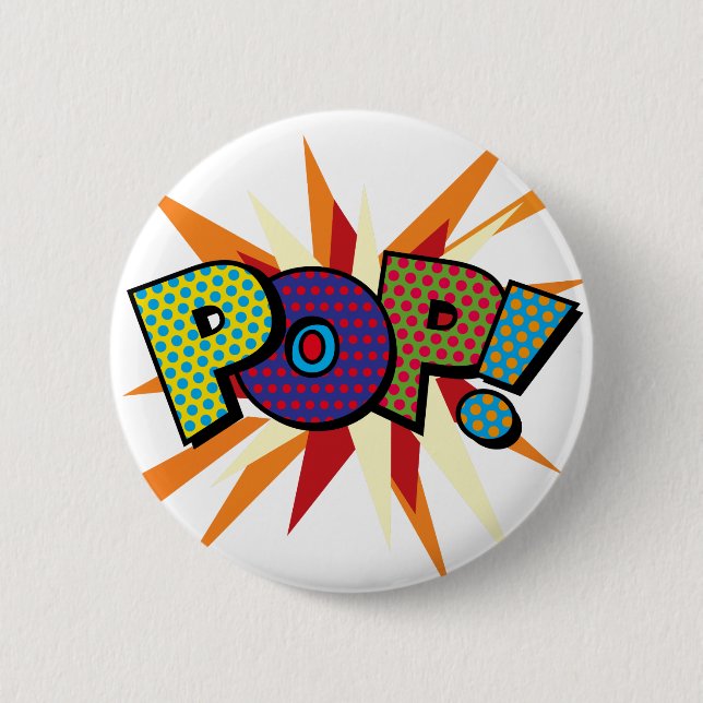 POP Fun Colourful Modern Typography 6 Cm Round Badge (Front)