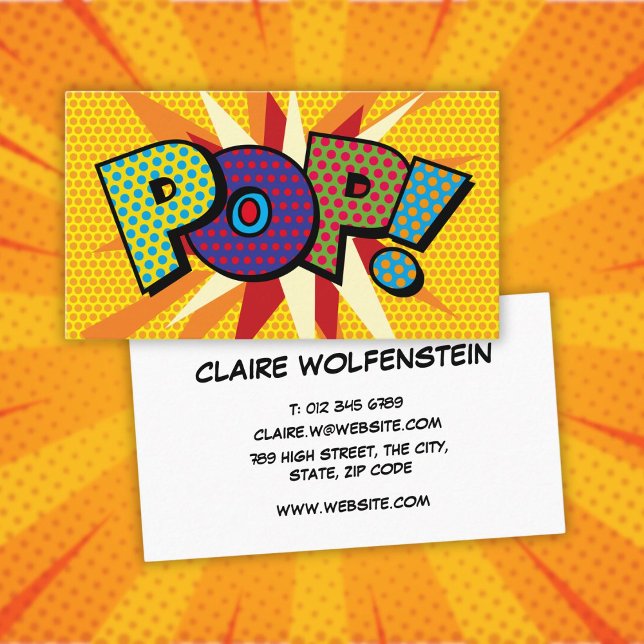POP Fun Modern Colourful Comic Book Business Card (POP Fun Modern Colorful Comic Book Business Card)