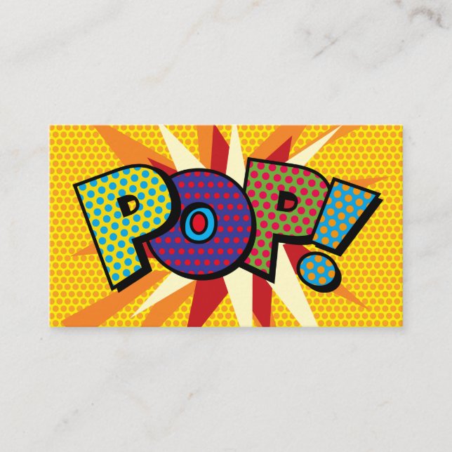 POP Fun Retro Comic Book Business Card (Front)