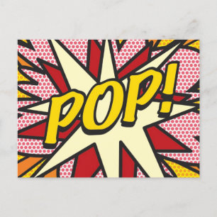 POP Fun Retro Comic Book Pop Art Announcement Postcard