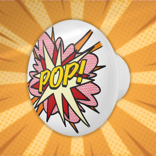 POP Fun Retro Comic Book Pop Art Ceramic Knob