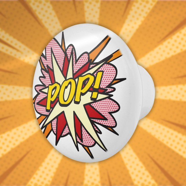 POP Fun Retro Comic Book Pop Art Ceramic Knob (POP Fun Retro Comic Book Pop Art Ceramic Knob)