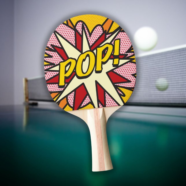 POP Fun Retro Comic Book Superhero Modern Ping Pong Paddle (Creator Uploaded)
