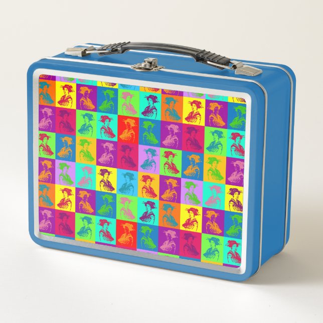 Pop Geisha Squares Metal Lunch Box (Front)