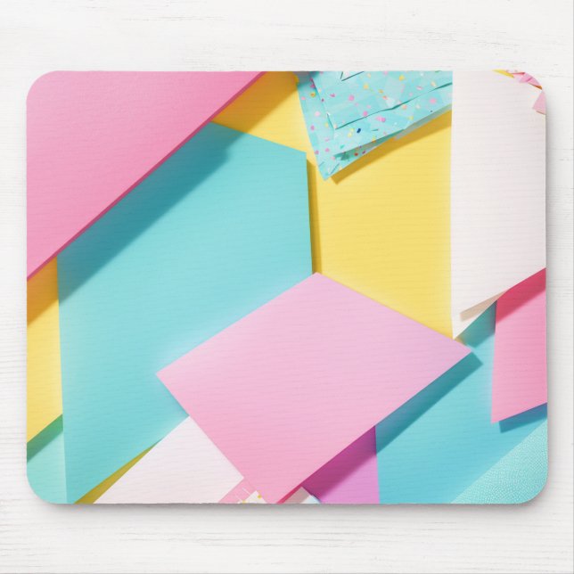 Pop Geometric Pattern Macaron Colour Mouse Mat (Front)