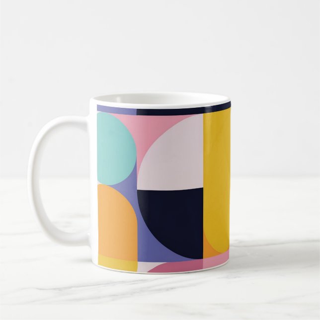 Pop Geometry Retro Mug – Colourful Mid-Century (Left)