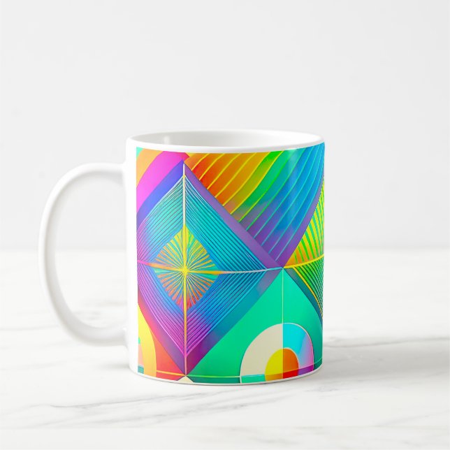 Pop Geometry Retro Mug – Colourful Mid-Century (Left)