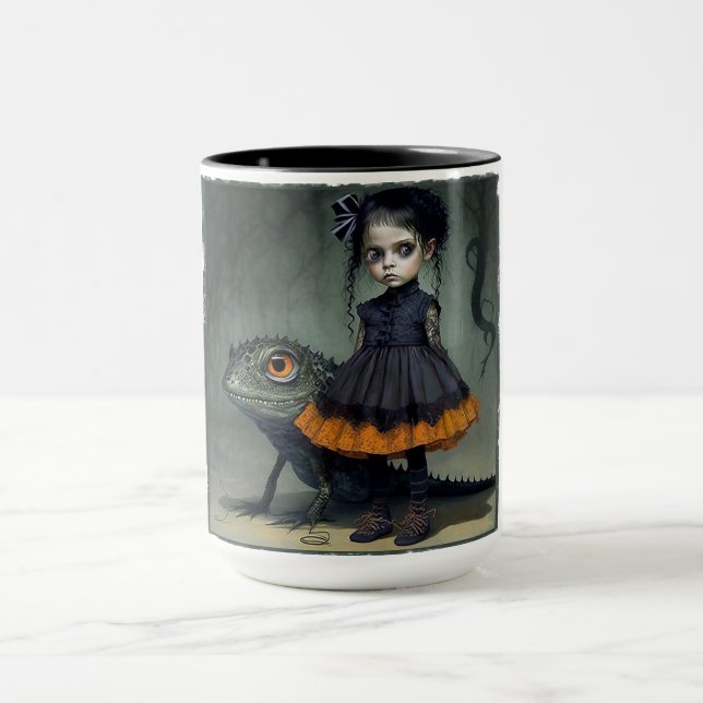 Pop Goth Girl Big Eyes Mug (Center)