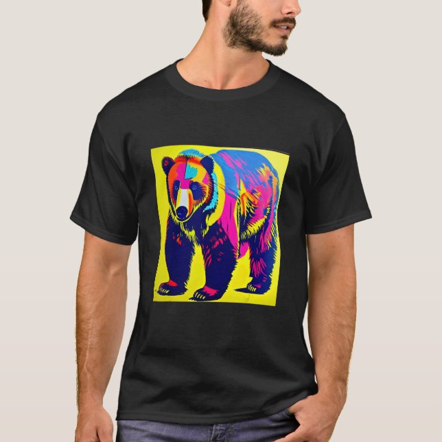 Pop Grizzly Bear Fun Cute For Men Women & Kids T-Shirt (Front)