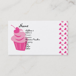 Pop Heart Cupcake Business Card