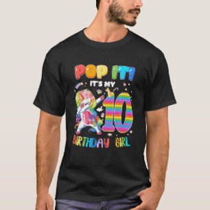 Pop It 10Th Birthday Girls 10 Years Old Fidget T-Shirt