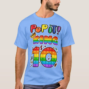 Pop It 10th Birthday king 10 Years Old boy Fidget T-Shirt