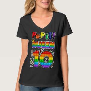 Pop It 10th Birthday Queen 10 Years Old Girl Fidge T-Shirt