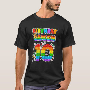 Pop It 10th Birthday Queen 10 Years Old Girl Fidge T-Shirt