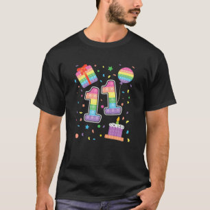 Pop It 11Th Birthday Girl Boys 11 Year Old Fidget T-Shirt