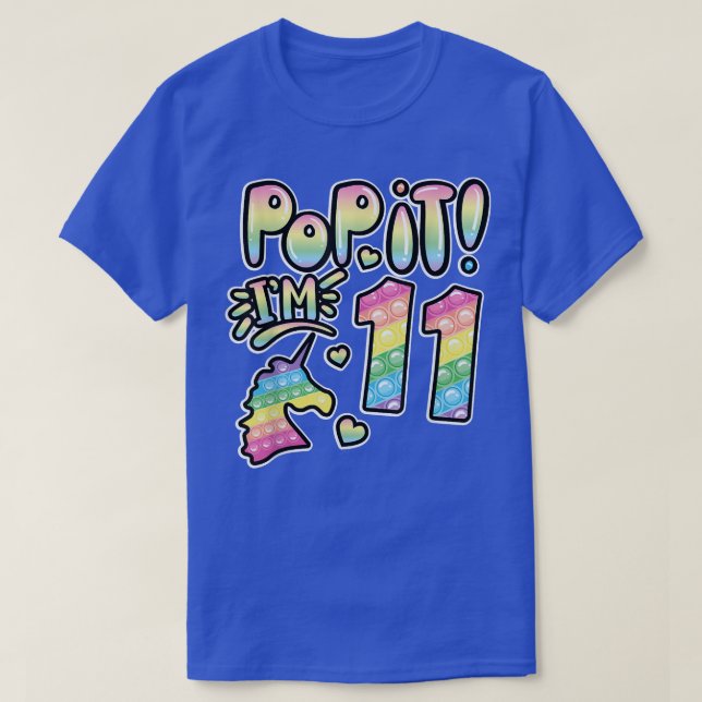 Pop It 11th Birthday Girl Boys 11 Year Old Fidget  T-Shirt (Design Front)