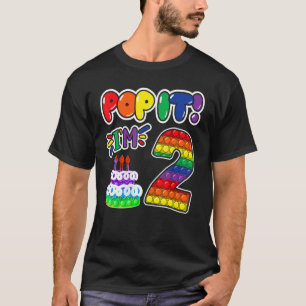 Pop It 2nd Birthday Girls Boys 2 Years Old Fidget T-Shirt