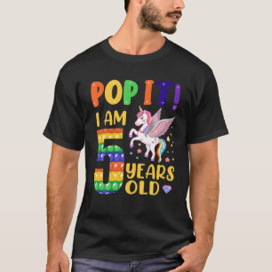 Pop It 5Th Birthday Toddler Girls Boys 5 Years Old T-Shirt