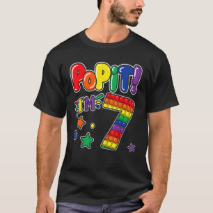 Pop It 7th Birthday Girls Boys 7 Years Old Fidget T-Shirt