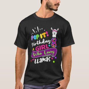 Pop It 8Th Birthday Girl 8 Years Old Cute Alpaca L T-Shirt