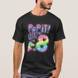 Pop It 8Th Birthday Girls Boys 8 Years Old Fidget T-Shirt