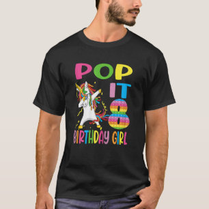 Pop It 8th Years Birthday Girl Fidget Toy Dabbing T-Shirt