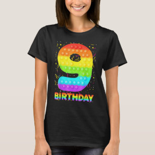 Pop It 9th Birthday Girls Boys 9 Years Old Fidget  T-Shirt
