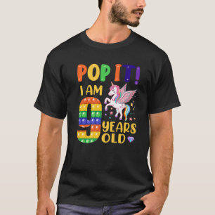 Pop It 9Th Birthday Toddler Girls Boys 9 Years Old T-Shirt
