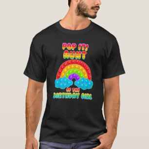 Pop It Aunt Of The Birthday Girl Rainbow Birthday T-Shirt