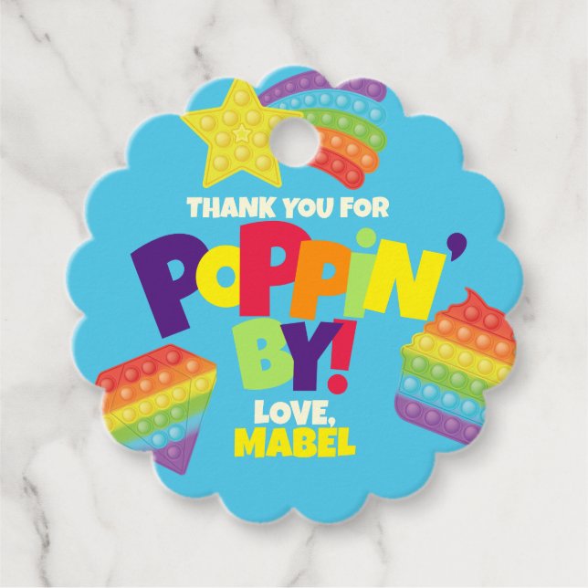Pop It! | Birthday Favour Tags (Front)