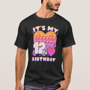 Pop it Birthday Girl 12 years old Push it Pop Fidg T-Shirt
